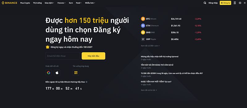 Đăng ký mở tài khoản trên Binance